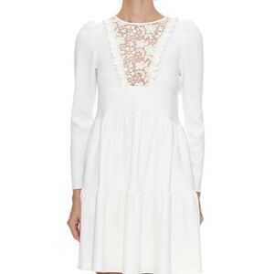 SEE BY CHLOE NWT Misty Ivory Long Sleeve Tiered and Flare Dress Sz 4